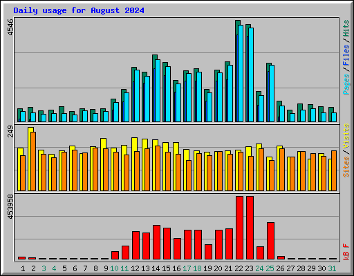 Daily usage for August 2024