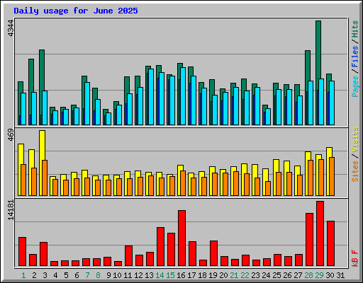 Daily usage for June 2025