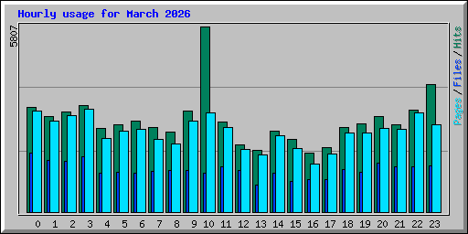 Hourly usage for March 2026