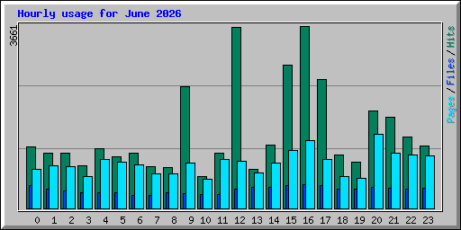 Hourly usage for June 2026